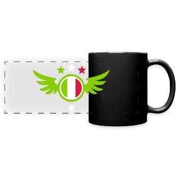 emblème de Football (ailes, Italie) - Mug panoramique uni - noir - Devant