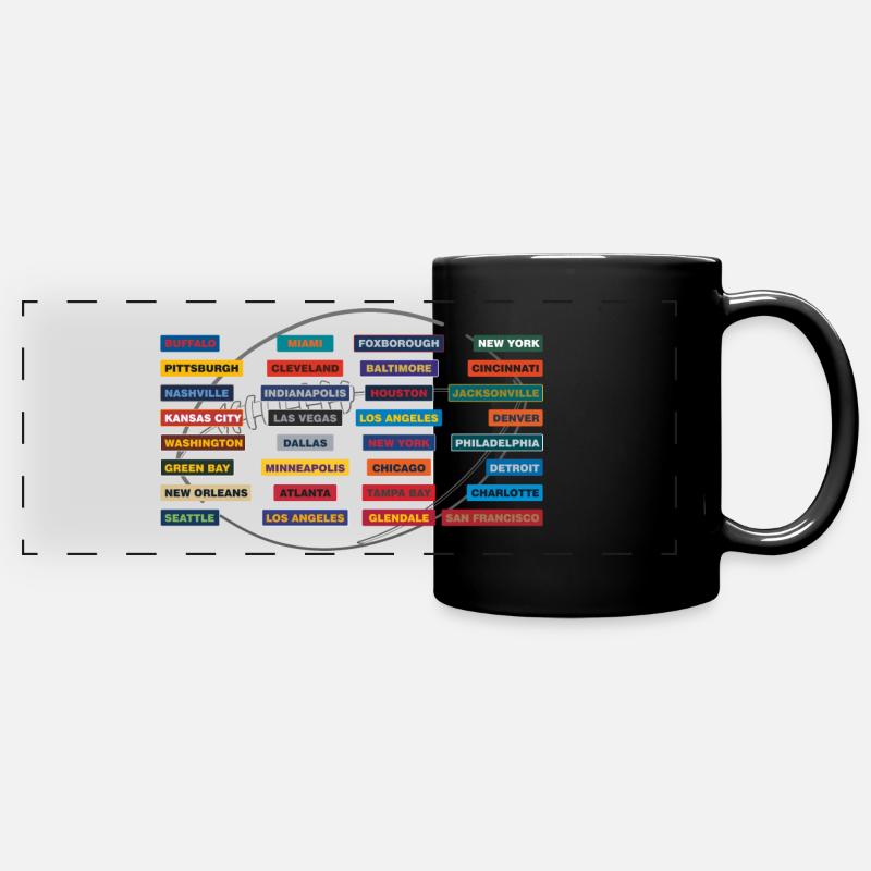 Football Cities - Full Colour Panoramic Mug - black