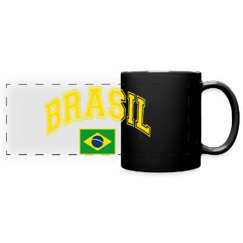 Brazil Flag - Full Colour Panoramic Mug - black - Front