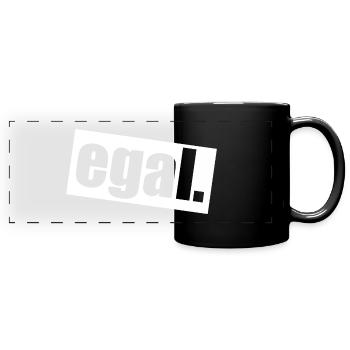 Egal Lustig - Panorama-Tasse farbig - Schwarz - Vorne