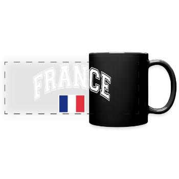 France Flag - Full Colour Panoramic Mug - black - Front