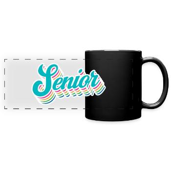 Senior - Student Class Retro Graduation Party Gift - Full Colour Panoramic Mug - black - Front