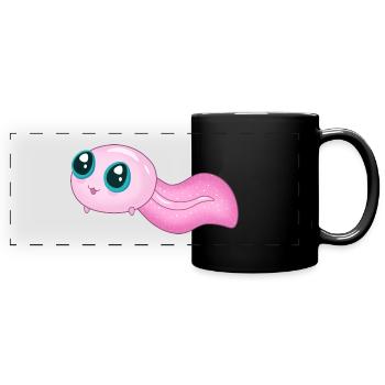 Mignon têtard rose - Mug panoramique uni - noir - Devant