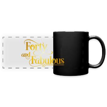 40 Geburtstag - Panorama-Tasse farbig - Schwarz - Vorne
