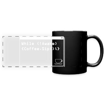 Les programmeurs génèrent du code à partir de café - Mug panoramique uni - noir - Devant