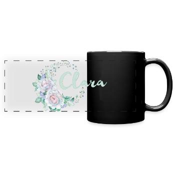 Für Clara - Panorama-Tasse farbig - Schwarz - Vorne