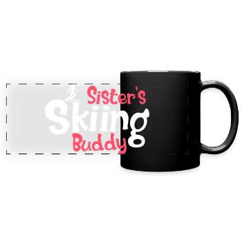 Funny Ski Lovers Graphic for Sisters - Full Colour Panoramic Mug - black - Front