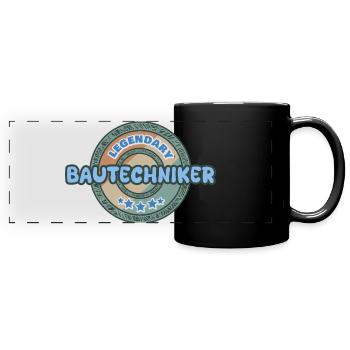Geschenkidee Bautechniker - Panorama-Tasse farbig - Schwarz - Vorne