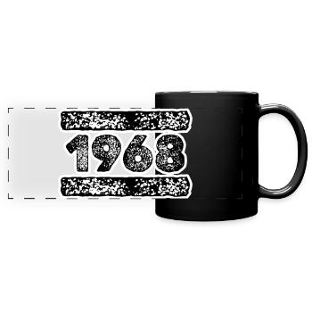 Jahreszahl 1968 - Panorama-Tasse farbig - Schwarz - Vorne