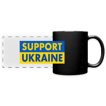 Support ukraine - Panorama-Tasse farbig - Schwarz - Vorne