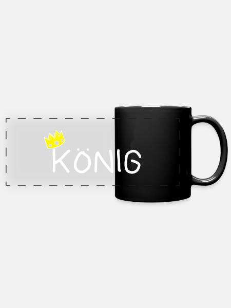 König - Panorama-Tasse farbig - Schwarz