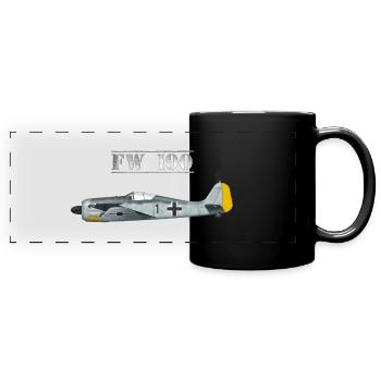 Focke Wulf FW 190 Avion de chasse - Mug panoramique uni - noir - Devant