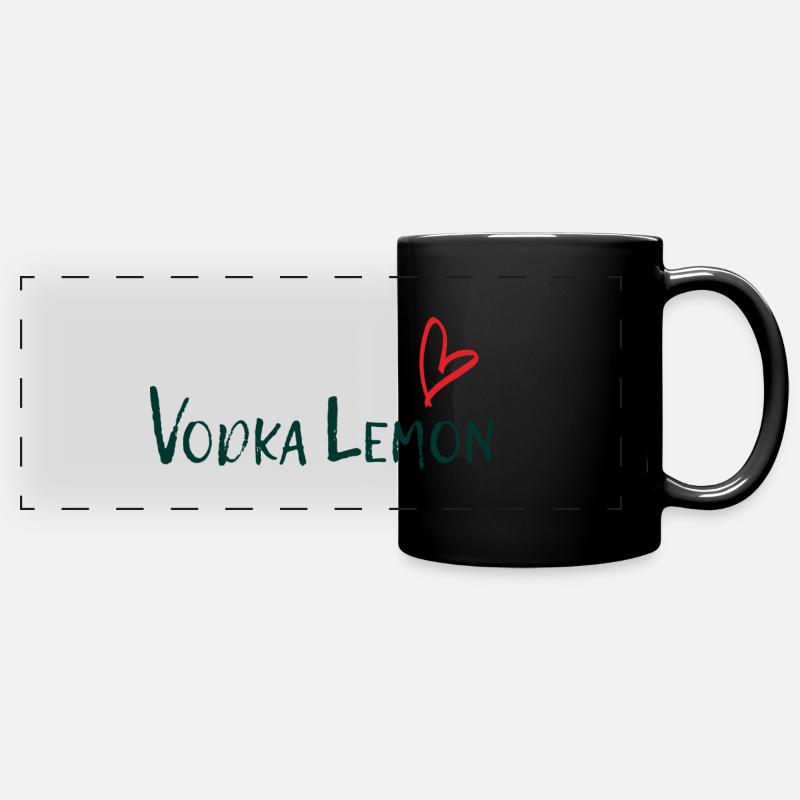 Vodka Lemon Gift Party Alcohol Russia - Full Colour Panoramic Mug - black