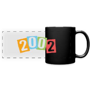Born in 2002 – Birthday with big colorful numbers - Full Colour Panoramic Mug - black - Front