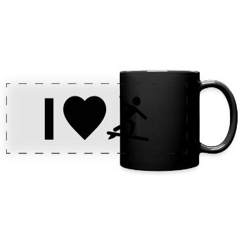 I Love Surfing Shirt - Full Colour Panoramic Mug - black - Front