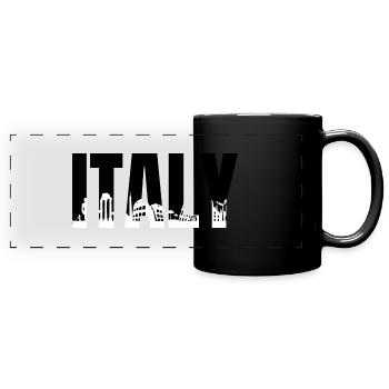 Stadt Italien - Panorama-Tasse farbig - Schwarz - Vorne