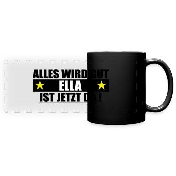 Ella Name Vorname Geburtstag - Panorama-Tasse farbig - Schwarz - Vorne