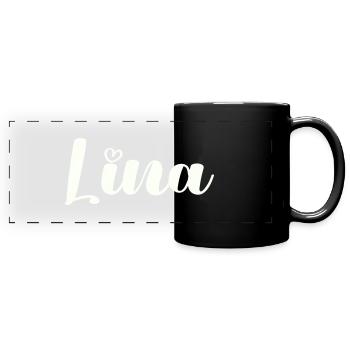 Nom de Lina - Mug panoramique uni - noir - Devant