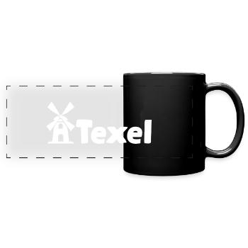 Texel Windmühle - Panorama-Tasse farbig - Schwarz - Vorne