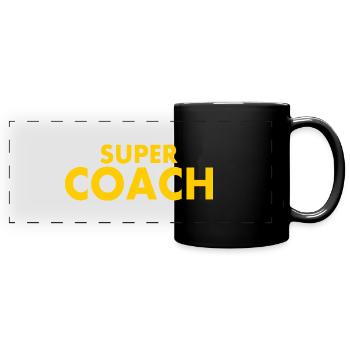 Super coach - Mug panoramique uni - noir - Devant