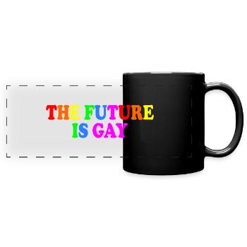 The future is gay - Panorama-Tasse farbig - Schwarz - Vorne