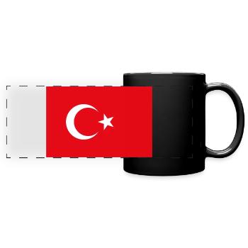 Turquie drapeau turc drapeau - Mug panoramique uni - noir - Devant
