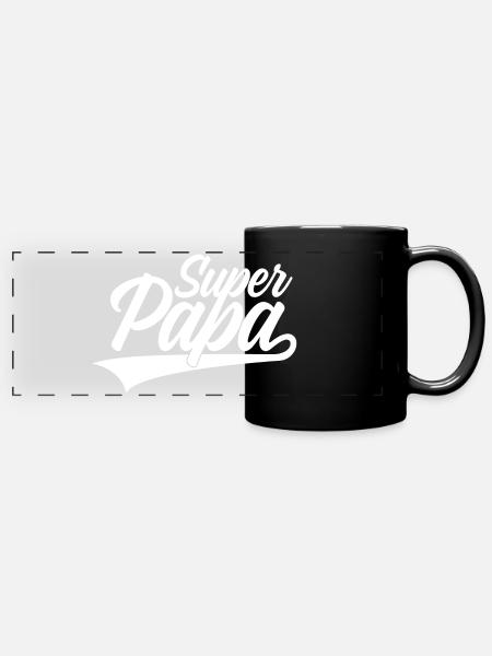 SUPER PAPA SUPERPAPA - Panorama-Tasse farbig - Schwarz