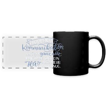 Eloquente Kommunikation - Panorama-Tasse farbig - Schwarz - Vorne