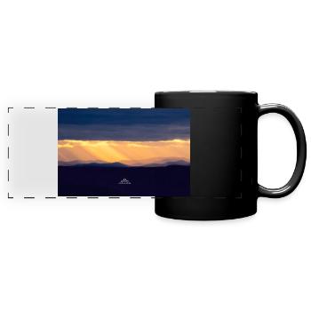 Crépuscule alpin - Mug panoramique uni - noir - Devant