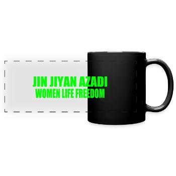 jin jiyan azadi women life freedom - Panorama-Tasse farbig - Schwarz - Vorne