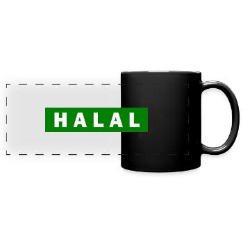 Halal - Panorama-Tasse farbig - Schwarz - Vorne