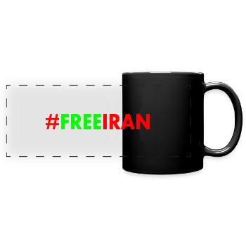 Free iran - Panorama-Tasse farbig - Schwarz - Vorne