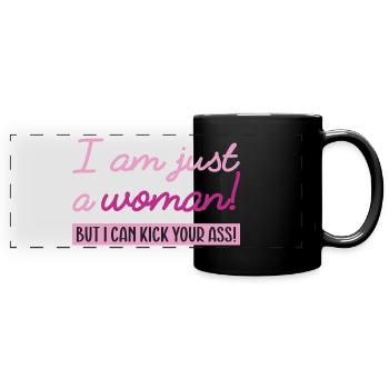 Just a woman - Full Colour Panoramic Mug - black - Front