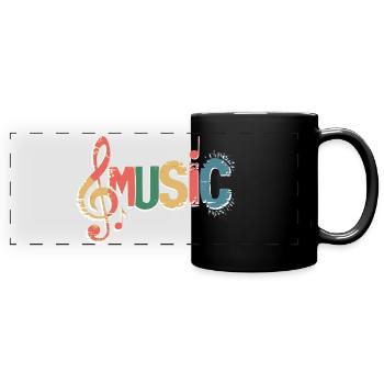 Music - Panorama-Tasse farbig - Schwarz - Vorne