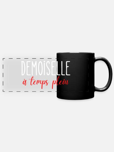 T-shirt Cadeau Fille Ado Demoiselle Enfant - Mug panoramique uni - noir