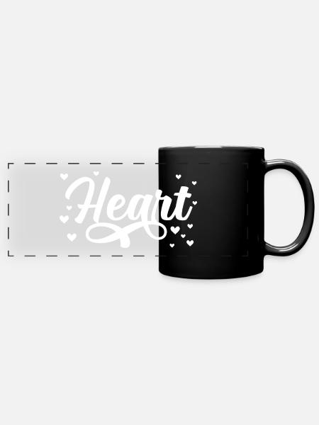 Heart - Panorama-Tasse farbig - Schwarz