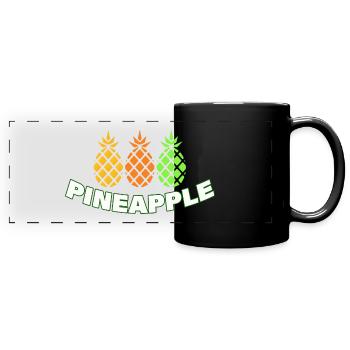 PINEAPPLE - Panorama-Tasse farbig - Schwarz - Vorne