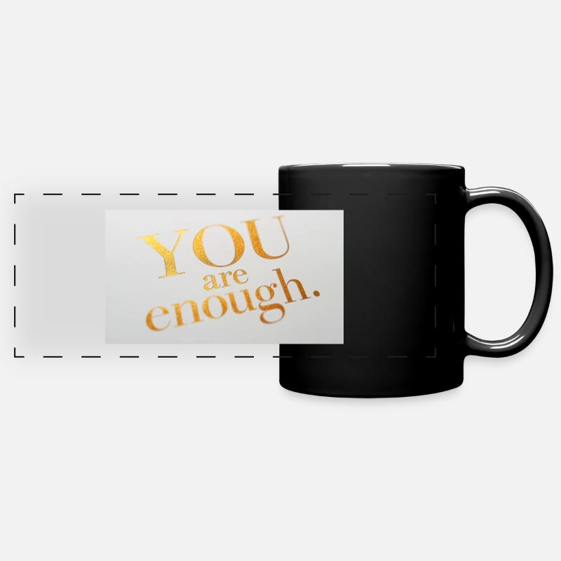 Impression de texte de feuille d’or motivante - Mug panoramique uni - noir