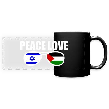 Peace and love for israel free palestine - Mug panoramique uni - noir - Devant