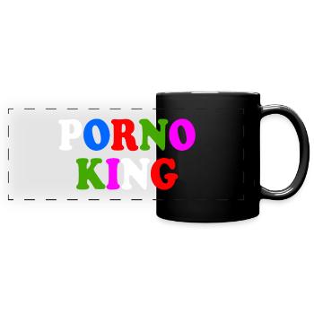 Porno king - Mug panoramique uni - noir - Devant