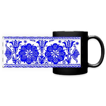 Traditional motif from Transylvania - Full Colour Panoramic Mug - black - Front