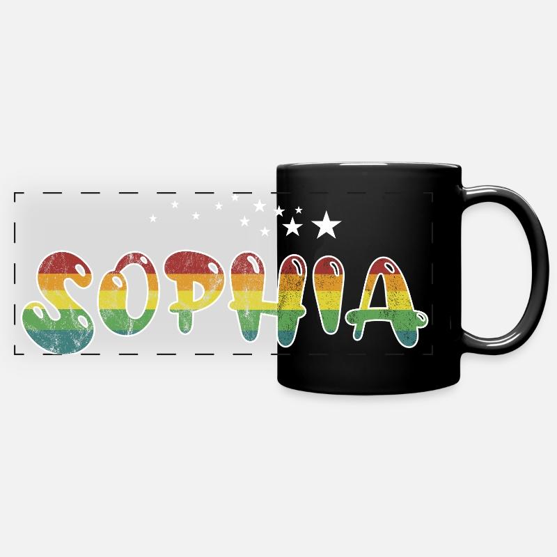 First name Sophia Maiden name gift - Full Colour Panoramic Mug - black