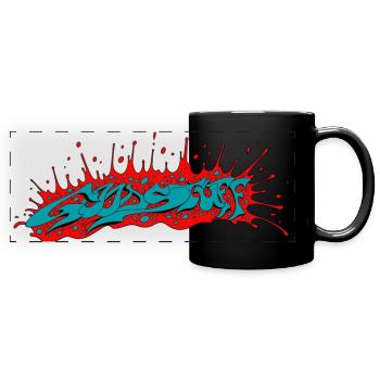 Gutes Zeug - Panorama-Tasse farbig - Schwarz - Vorne