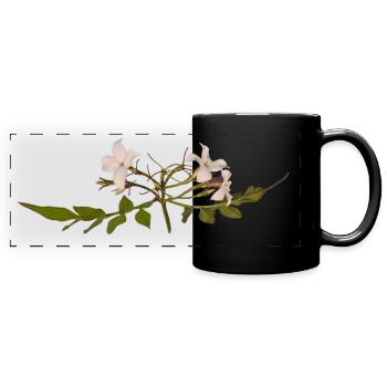 Fleur de jasmin - Mug panoramique uni - noir - Devant