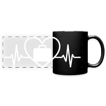 Travel Globe Heart Koffer - Panorama-Tasse farbig - Schwarz - Vorne