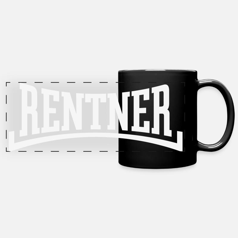 Retraités (Pension/Retraite/Concave/Blanc) - Mug panoramique uni - noir