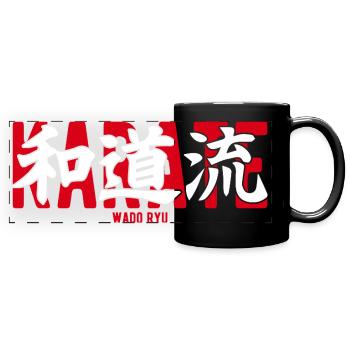 Wado Ryu Karate Japanese Kanji Martial Art - Full Colour Panoramic Mug - black - Front