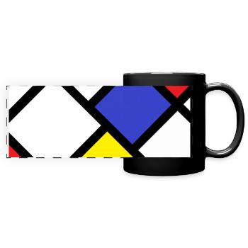 Contre-composition selon « De Stijl » - Mug panoramique uni - noir - Devant