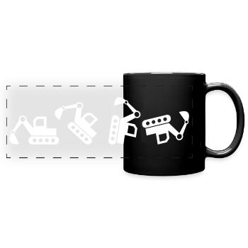 Bagger Baggerfahrer baggern Bauarbeiter Geschenk - Panorama-Tasse farbig - Schwarz - Vorne
