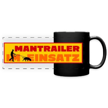 Mantrailer im Einsatz (Mann) - Panorama-Tasse farbig - Schwarz - Vorne